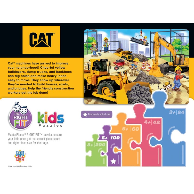 Caterpillar - Building Time 100pc Puzzle - Jigsaw Puzzle with