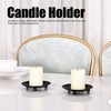 4pcs Iron Plate Candle Holder Retro Modern Round Black Matte