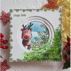 Woodware Clear Stamp Set-Mini Rudolph, 3 in x 4 in