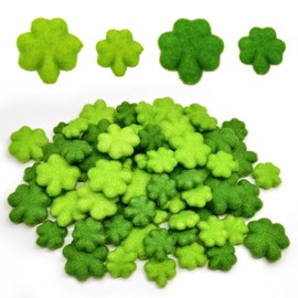 50 Pcs St. Patrick's Day Foam Vase Fillers Velvet Shamrocks Filler Table Decor Ornaments St Patrick's Day Decorations Crafting Centerpiece Table Scatter for St. Patrick's Day Party Festival