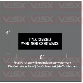 VISX I talk to myself when i need expert advice Bumper Sticker Decal Prank Funny