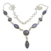 SilverStarJewel Collar de plata maciza 925 labradorita natural tcw 4,8
