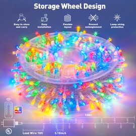 POTIVE 168ft 600 LED Christmas Lights Outdoor Waterproof, Remote Control Christmas Tree Lights, Multicolor Mini Christmas Lights for Patio Yard Party Decorations