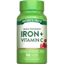 Nature's Truth Iron Supplement With Vitamin C | 65mg of Iron | 90 Tablets | by Nature's Truth