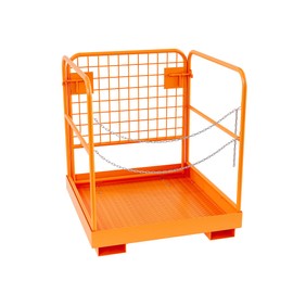 36" x 36" Forklift Safety Cage, Max 1800 LBS Heavy Duty Steel Forklift Man Basket, Foldable Forklift Work Platform with Double-Chain Guardrail, Perfect for Aerial Work
