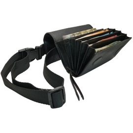 Leather Coin Purse with Euro-Wallet Server Practical Catering – Magnetic Closure – 5 Transparent Compartments – Waiters, Bars, Restaurants