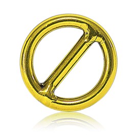 Ganzoo 20mm Inner Diameter Metal O Ring with Bridge for Dog Leash, 4 Pieces Bridge Ring, Alloy Steel, Rustproof, Round Rings for Paracord 550 Collar, Handbag, Crafts, Yellow