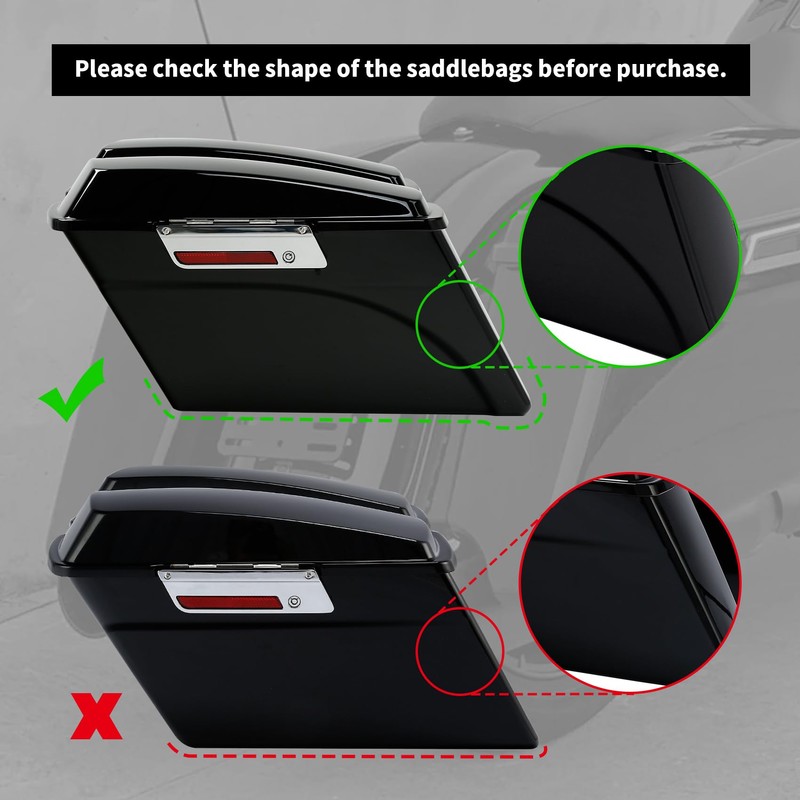 TCMT 4" Hard Stretched SaddleBag Extension Fits For Harley Touring