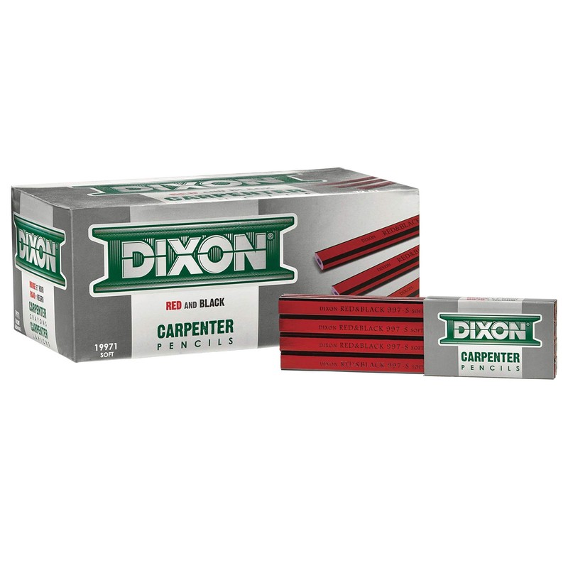 Dixon 19971 Carpenter Pencil with Medium Graphite Core, 7" (Pack