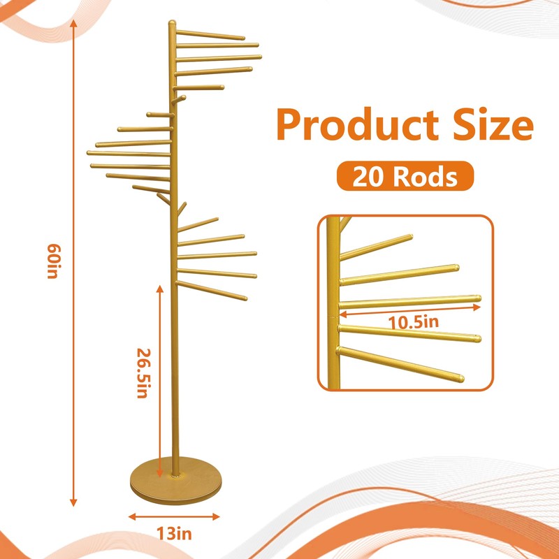 Royxen Scarf Organizer 20 Tiers, Hijab Organizer 60" Height, Purse