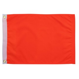 SYII Orange Boat Flag 12x18 Inches Outdoor, Heavy Duty Solid Color Nylon UTV ATV Attention Safety Flags with 2 Brass Grommets for Boating Car Bike Yacht Construction