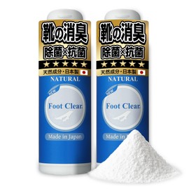 Foot Clear Shoe Deodorizer, Odor Removal for Shoes 【Supervised by Odor Assessor】 Shoe Powder, Antibacterial Deodorant, Large Capacity, 2 Bottles