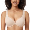DELIMIRA Women's Front Closure Racerback Bras Plus Size Underwire Unlined