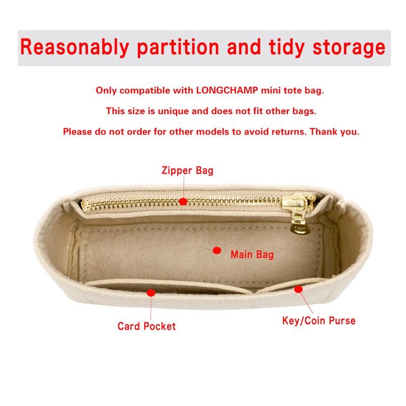 ATSEKTZ Mini Bag Organizer For Longchamp Small Tote Bag -