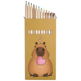 Azeeda 12 x 'Sweetheart Capybara' Long 178mm Coloured Pencils/Pencil Set (PE00049675)