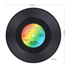 BEEK 5XVD Pack of 12 Retro Vinyl CD Record Coasters Cup Placemats Non-Slip Insulated Coffee Drink Mat, Acrylic