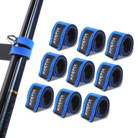 KPEPIX 9PCS Fishing Rod Belts - Fishing Rod Sleeve Pole Straps, Fishing Pole Wrap - Fish Accessories Fit for Casting Rod, Spinning and Fly Rod (Blue, 5.9in)