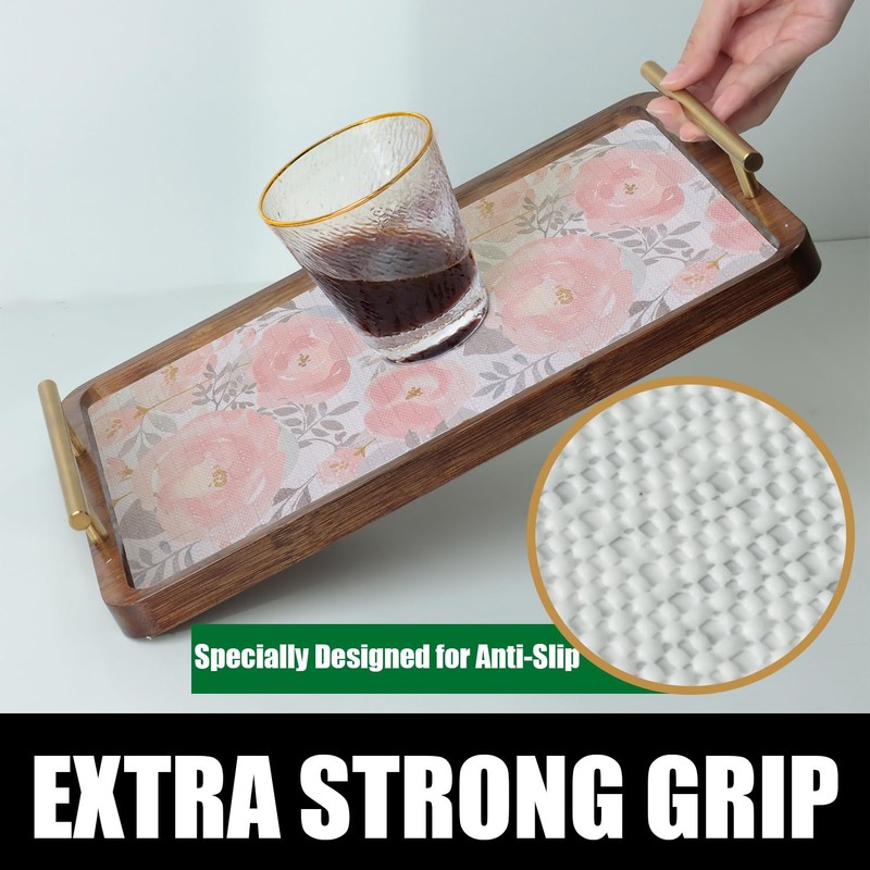 Amiitay Peony Shelf and Drawer Liner for Kitchen,Non-Adhesive and Strong