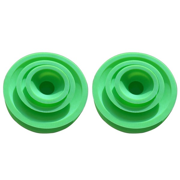 Green Piece Tapones universales para Limpieza, Almacenamiento, Vidrio y más Tapas de Limpieza de Silicona (Verde, Paquete de 2)