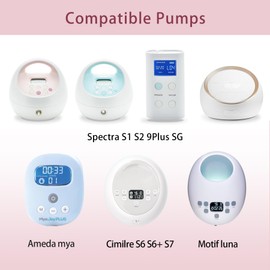 TOVVILD 16mm Replacement Pump Parts for Spectra S1 S2 9 Plus Synergy Gold Includes Flange Duckbill Valve Tubing Backflow Protector Bottle,Compatible with Motif Luna Cimilre Ameda MYA Pump