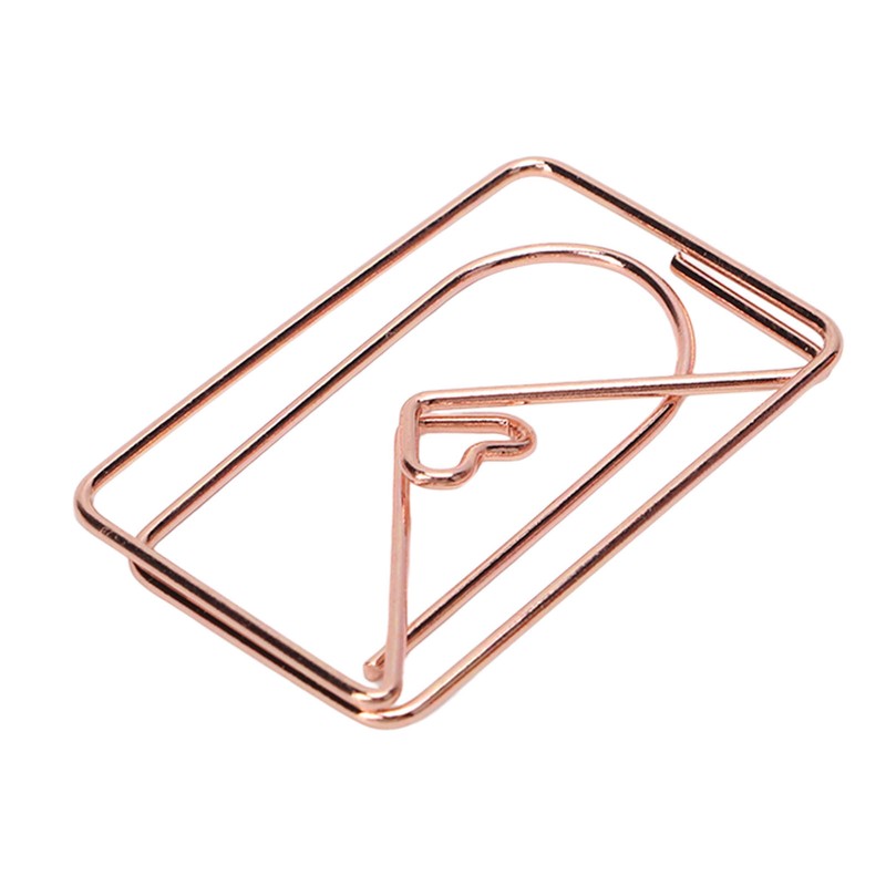 100PCS Paper Clips Portable Mini Cute Shape Electroplated Rose Gold
