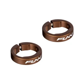 Funn Alloy Bike Grip Clamping Rings for Hilt, Holeshot MTB Grips, Grip Lock Rings for Securing Bicycle Handlebar Grips in Place (Brown)