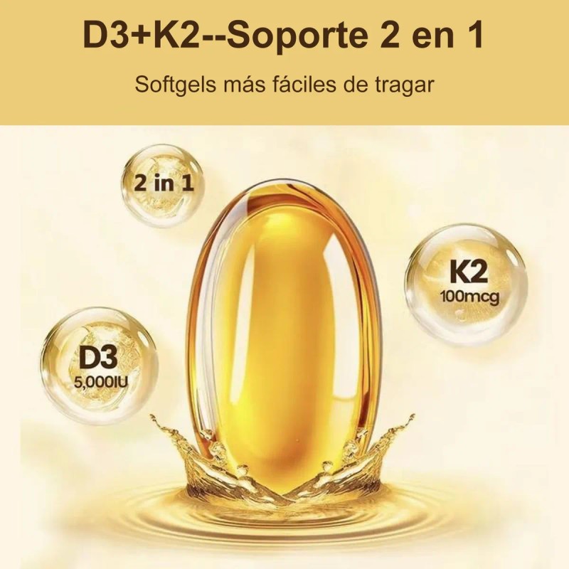4pc Ganga Vitamina D3+k2 5,000ui 2en1-huesos Y Corazón