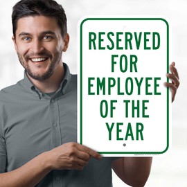 Reserved For Employee Of The Year Sign, 12x18 Inches, Rust Free .063 Aluminum, Fade Resistant, Made in USA by My Sign Center