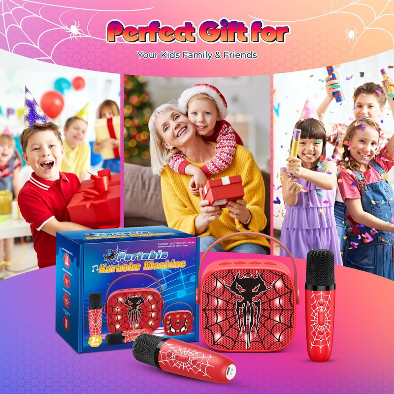 Braxel Karaoke Machine with 2 Bluetooth Microphones, Children, Gift Boy
