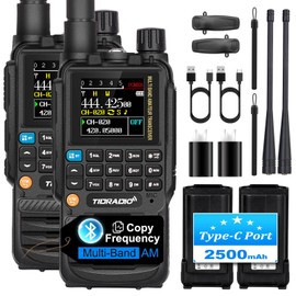 TIDRADIO TD-H3 GMRS Handheld Radio, USB-C Programming & Charging, Multi-Band Long Range Walkie Walkies with GMRS Repeater Capable, 2500mAh Rechargeable Battery, DTMF FM AM NOAA 2Pack