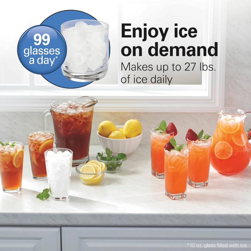 Hamilton Beach Bullet Countertop Ice Maker Machine, Makes 26 Lbs/Day,
