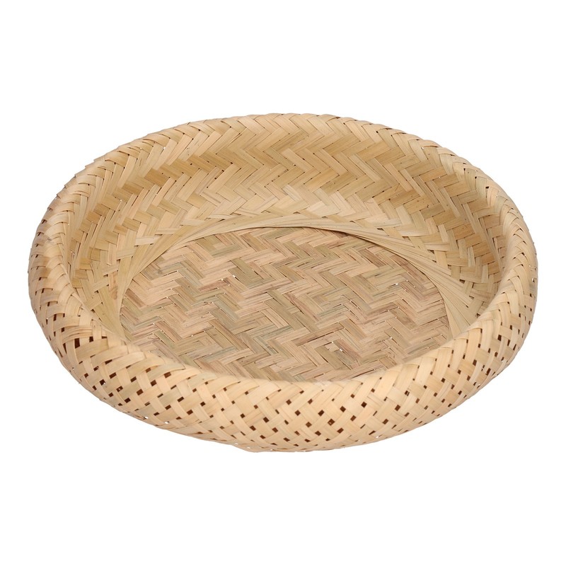 Round Bread Baskets Bamboo Hand Woven Fruits Vegetable Storage Basket