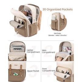 LOVEVOOK Laptop Backpack Purse for Women Fashion Vintage Computer Backpack 17 Inch Large Teacher Nurse Backpack Casual Daypack for Travel Business Work College