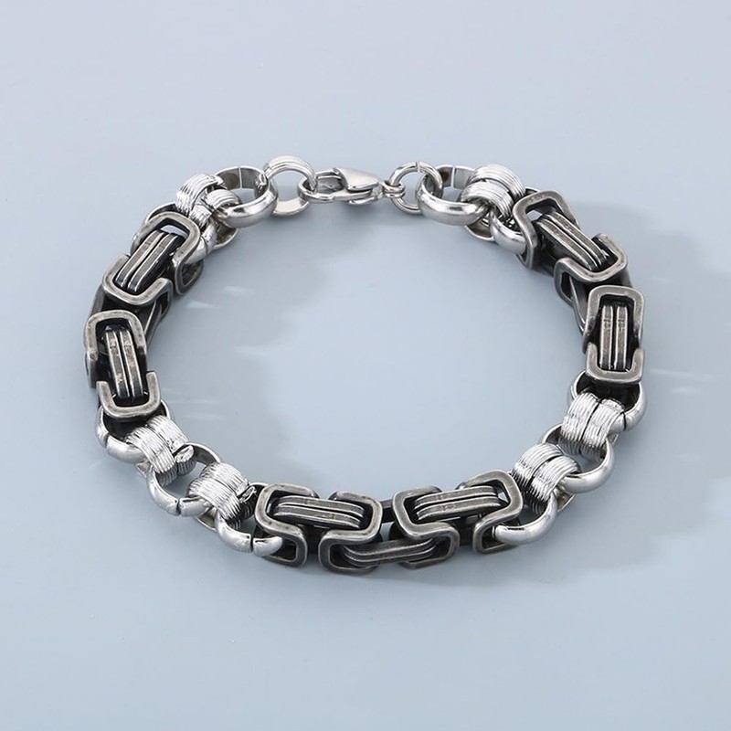 ULLMYYL Men's Stainless Steel Chain Bracelet - Punk Hip Hop
