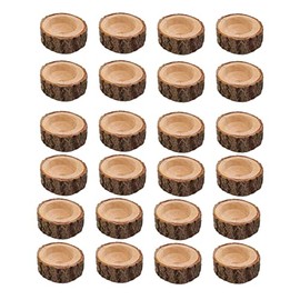 24 portavelas de madera, soporte votivo para fiesta de boda para mesa, cumpleaños, Navidad, decoración del hogar