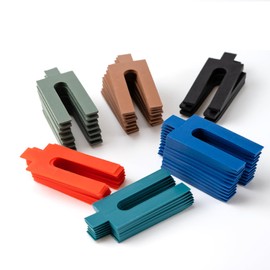 100pc Assorted Plastic Packers - 6 Sizes 1mm to 6mm, Colour Coded and Easy to Fit, Durable Packing Spacers Set for Battens, Window Frame Fixing, and Spacing