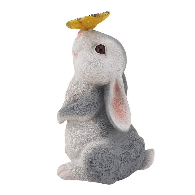 Bunny Outdoor Garden Statues Resin 600mAh Warm Light Rabbit with