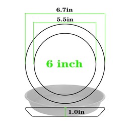 OVZILKI 6 Pack of Plant Saucer Tray 4 6 8 10 12 14 17 19 22 25 inch, Heavy Duty Plastic Pot Plant Drip Trays Saucers for for Indoors Outdoor, Plant Water Tray for Planters 4-7" (6", Beige)