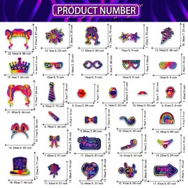 25pcs Glow Neon Photo Booth Props with Sticks | Let's Glow Themed Party Supplies for Birthday, Disco, Black Light & Neon Glow Parties | 25 Unique Designs (Hats, Glasses, Balloons & More)