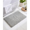 Disolla Grey Bathroom Rug 20x32 Non Slip Fluffy Bath Mat
