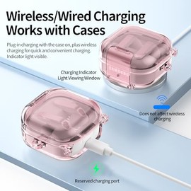 Funda Transparente para Galaxy Buds 4/4 Pro | Soporte Teléfono + Bloqueo Seguro Anti Apertura Accidental | Anti Polvo/Caídas + Mosquetón + Kit Limpiez