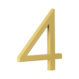HASWARE - Modern 5 Inch Floating House Number Sign, Golden, Zinc, Wall Mounted, Small, Signage, House Number, for Entrance and Lawn