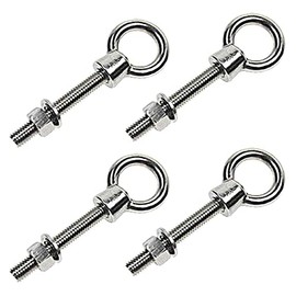 Shoulder Eye Bolts Hook Bolt - Stainless Steel Type 316-14'' x 3-18''L - 4 Pack