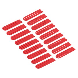 uxcell 10 Pares De Cubierta De Correa De Snapback, Doble hila 14 Agujeros Plástico Ajustable Hebilla De Reemplazo Para Gorras Reparación (Rojo Claro)