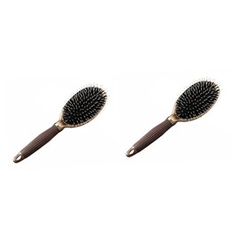 FOMIYES 2pcs Scalp Massaging Hair Brush Natural Bristles Hair Straightening Comb for