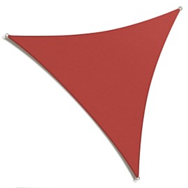 Amgo 12' x 12' x 12' Red Triangle Sun Shade Sail Canopy Awning AGTAPT12, 95% UV Blockage, Water & Air Permeable, Commercial and Residential (We Make Custom Size)