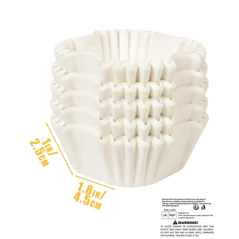 Gcardist Square 200-Count White Cupcake Liners Muffin Linner No Smell,