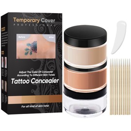 Tattoo Cover Up Makeup Waterproof, Tattoo Concealer, Waterproof and Sweatproof, Suitable for Scars, Spots and Vitiligo, 2 Colors