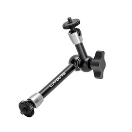 Lanxire 8 Inches Adjustable Friction Power Articulating Magic Arm with Double 1/4" Screw - Compatible with Cameras, Flash, LED Video Lights, Microphone, Monitors - Max Load 4.4lb/2kg
