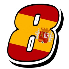 Biomar Labs® 1 x Vinyl Spain Flag Sticker Spanian National Auto Moto Motocross Motosport Start Racing Number 8 Rally Race Car Bike Motorcycle Tuning N 288Z